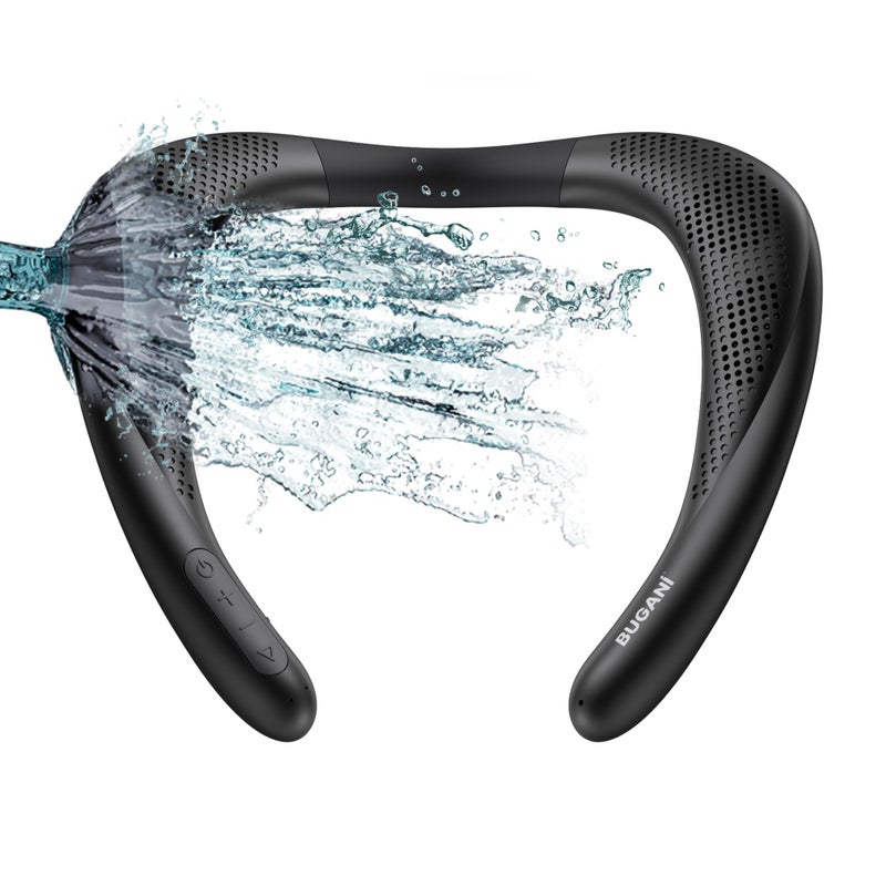 BUGANI Neckband Speaker, BUGANI Wireless Neck Bluetooth Speaker True 3D Stereo Sound, Lightweight Personal Body Sport Speakers with 24H Playtime - Image 1