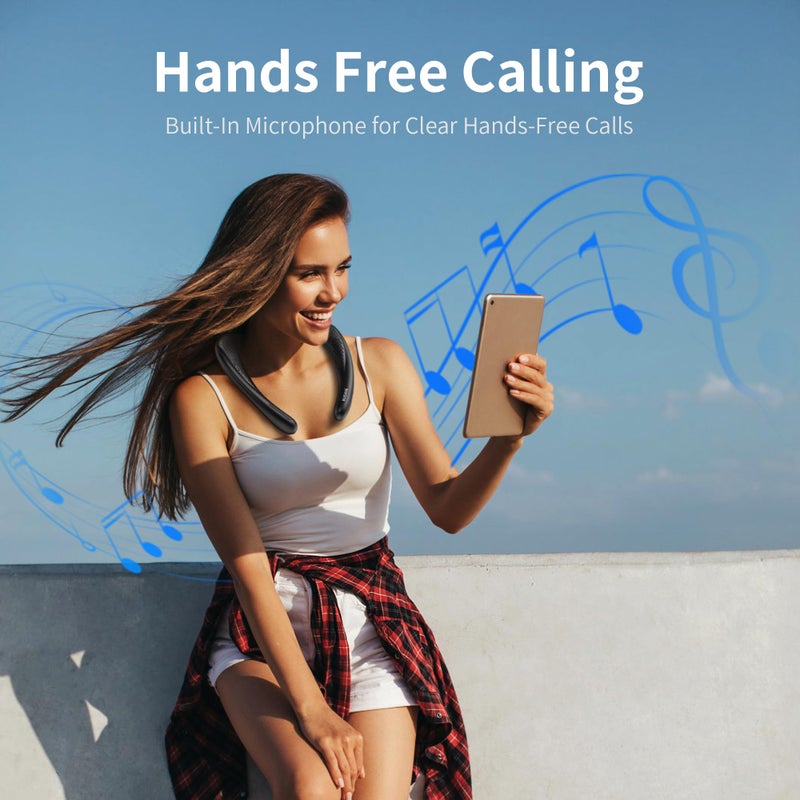 BUGANI Neckband Speaker, BUGANI Wireless Neck Bluetooth Speaker True 3D Stereo Sound, Lightweight Personal Body Sport Speakers with 24H Playtime - Image 4