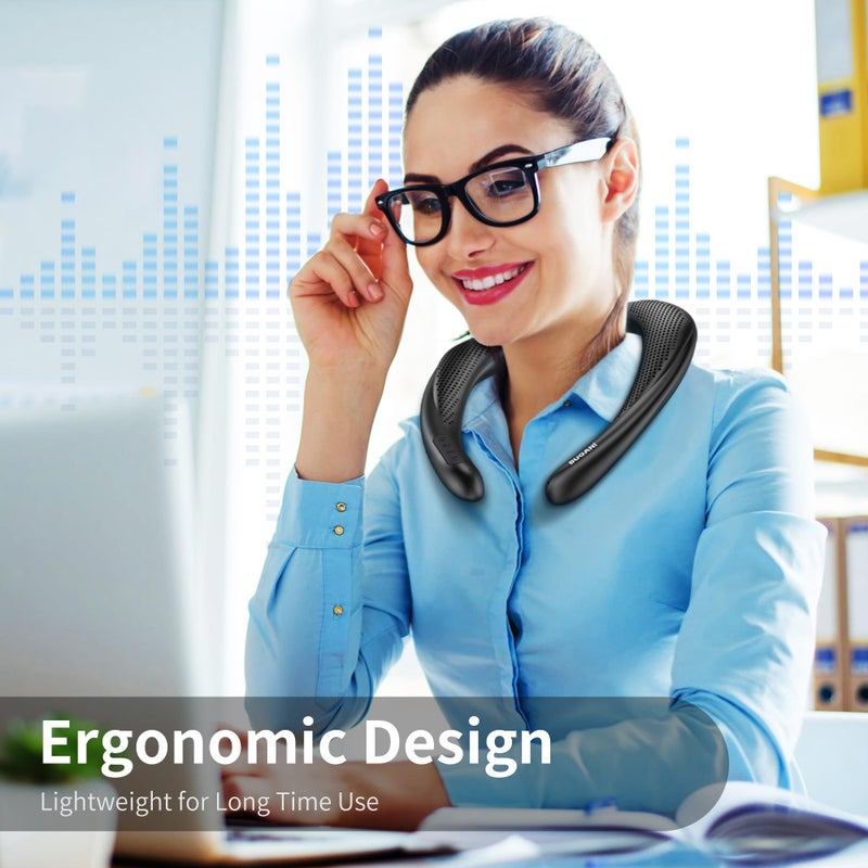 BUGANI Neckband Speaker, BUGANI Wireless Neck Bluetooth Speaker True 3D Stereo Sound, Lightweight Personal Body Sport Speakers with 24H Playtime - Image 2