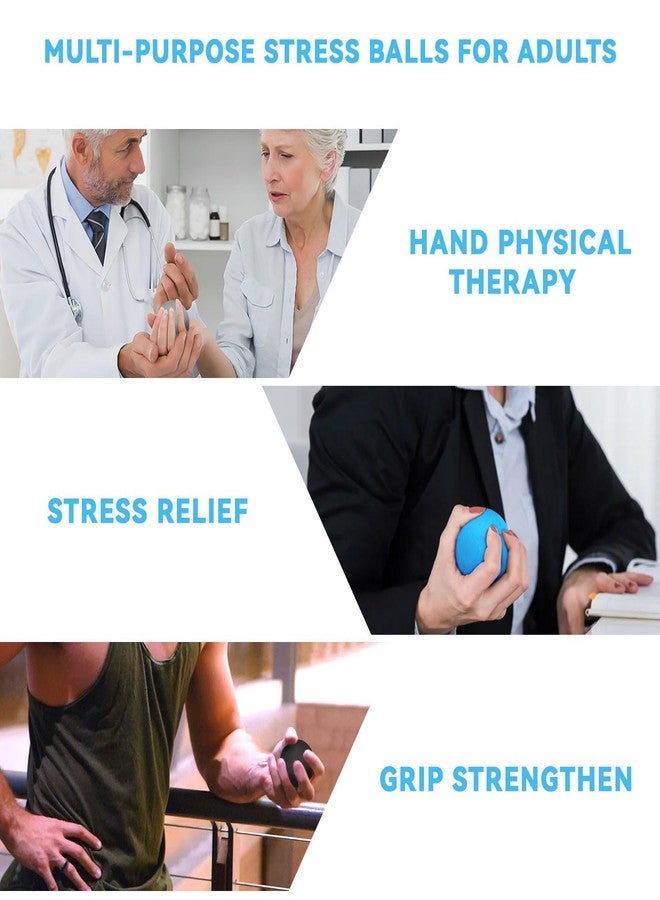 Linemoon 3 Pack Stress Balls for Adults, Squeeze Balls for Hand Exercisers Therapy & Anxiety Relief, Hand Strengthening Devices Help Relieve Stress, Improve Grip Strength - Image 3
