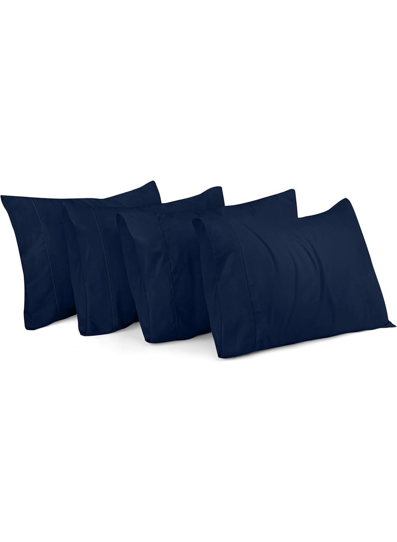 Utopia Bedding Queen Pillowcases - 4 Pack - Envelope Closure - Soft Brushed Microfiber Fabric - Shrinkage and Fade Resistant Pillow Covers Standard Size 20 X 30 Inches (Queen, Navy) - Image 1
