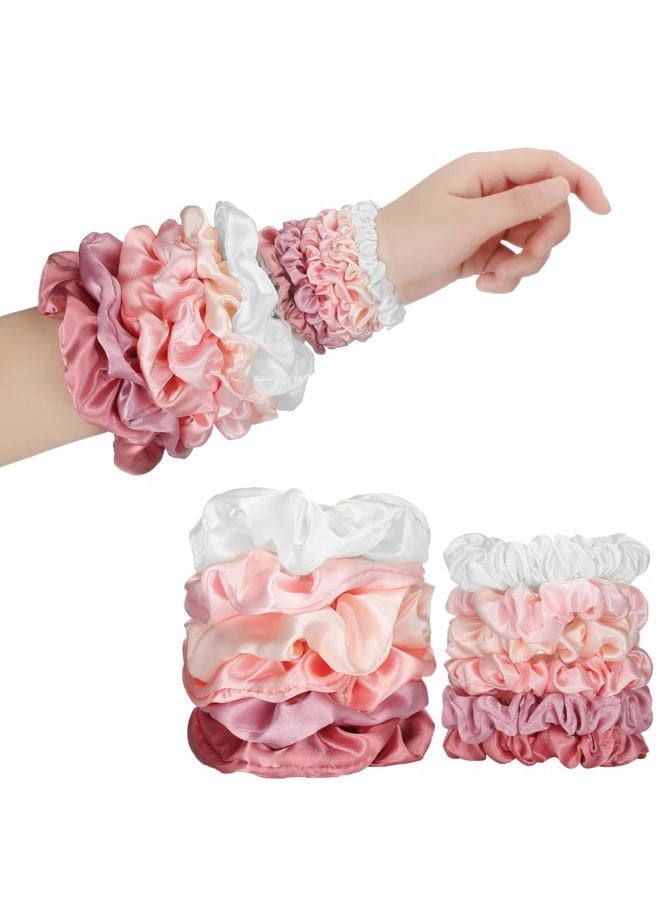 WILLBOND 24 Pieces Satin Hair Scrunchies Silk Elastic Hair Bands Skinny Hair Ties Ropes Ponytail Holder for Women Girls Hair Accessories Decorations (Plain Pattern, Gentle Colors) - Image 4
