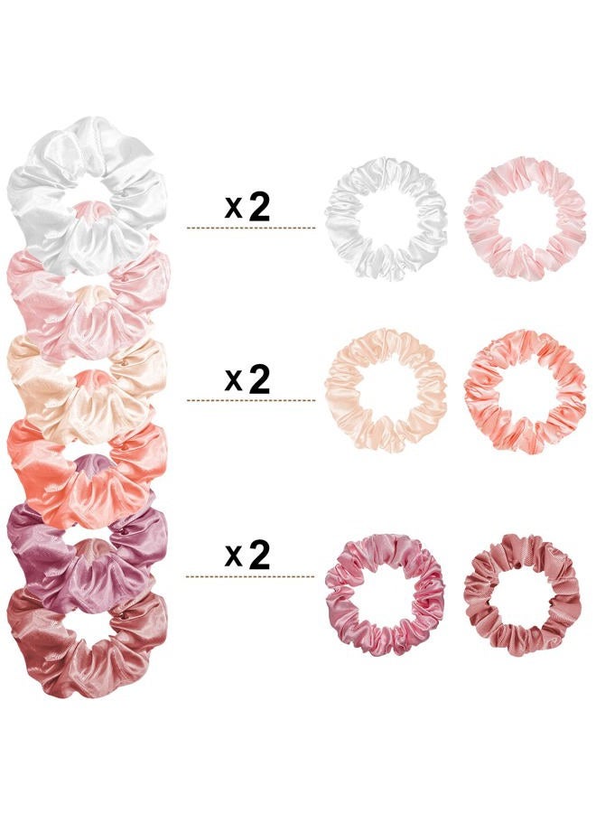 WILLBOND 24 Pieces Satin Hair Scrunchies Silk Elastic Hair Bands Skinny Hair Ties Ropes Ponytail Holder for Women Girls Hair Accessories Decorations (Plain Pattern, Gentle Colors) - Image 3