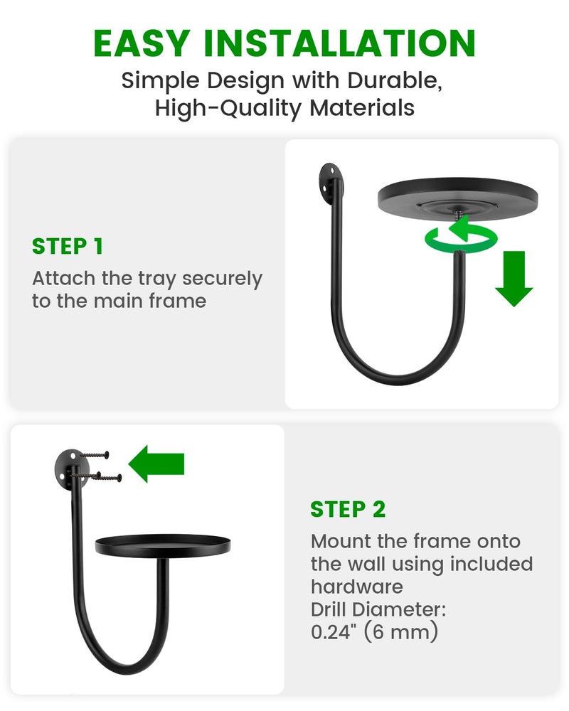 SLLPL Wall Planters for Indoor Plants, Mounted Holder Shelf, Metal Plant Wall Hanger, Decorative Plant Shelf for Indoor Wall Decor (3 Pack) - Image 5