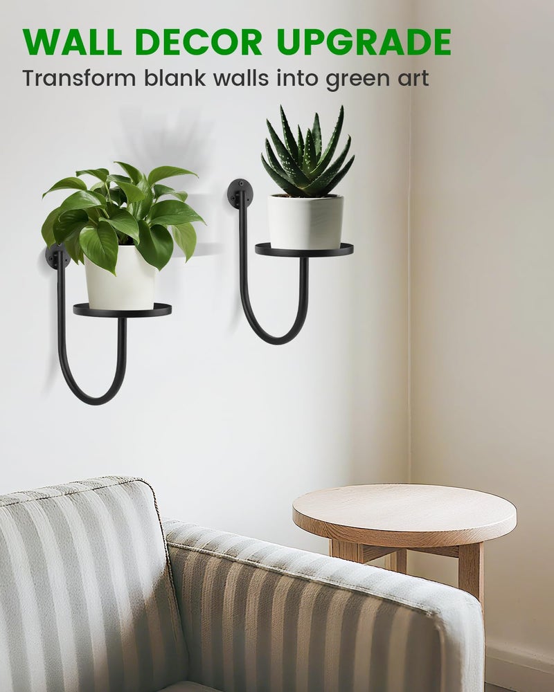 SLLPL Wall Planters for Indoor Plants, Mounted Holder Shelf, Metal Plant Wall Hanger, Decorative Plant Shelf for Indoor Wall Decor (3 Pack) - Image 3