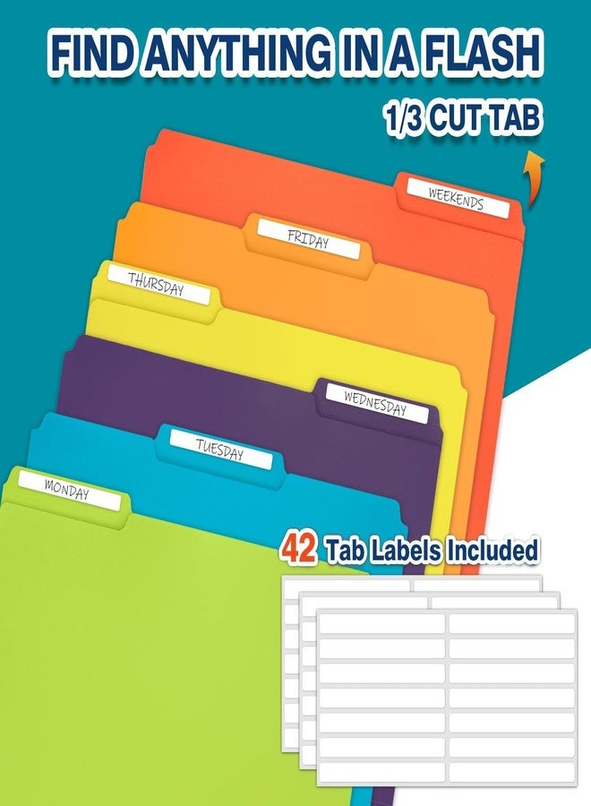 H4D Plastic Colored File Folders Letter Size, 1/3 Cut 3 Tab File Folders Multi Colors Assorted, 30 Pack - Image 5