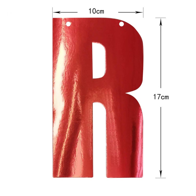 Letjolt Glossy Red Happy Birthday Metallic Banner Signs for Funny New Years Birthday Supplies Decoration Nursery Hanging 13pcs - Image 2