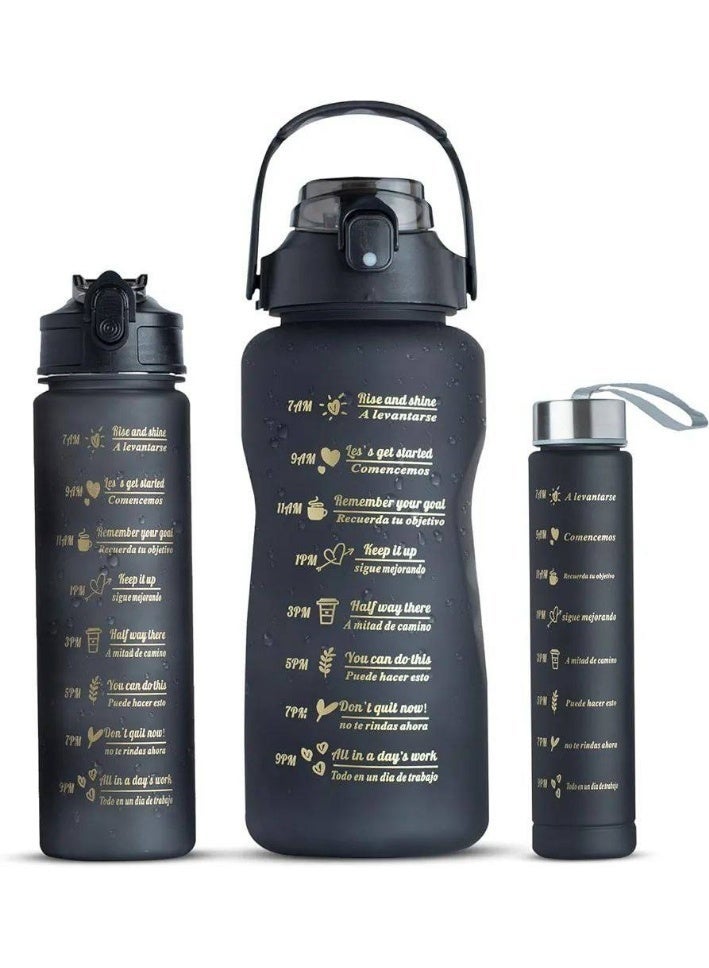 Digital sports water bottle 3 in 1, consisting of 3 bottles of different sizes, shock-resistant, BPA-free, with shalimo and stickers to put on the bottles - Image 1
