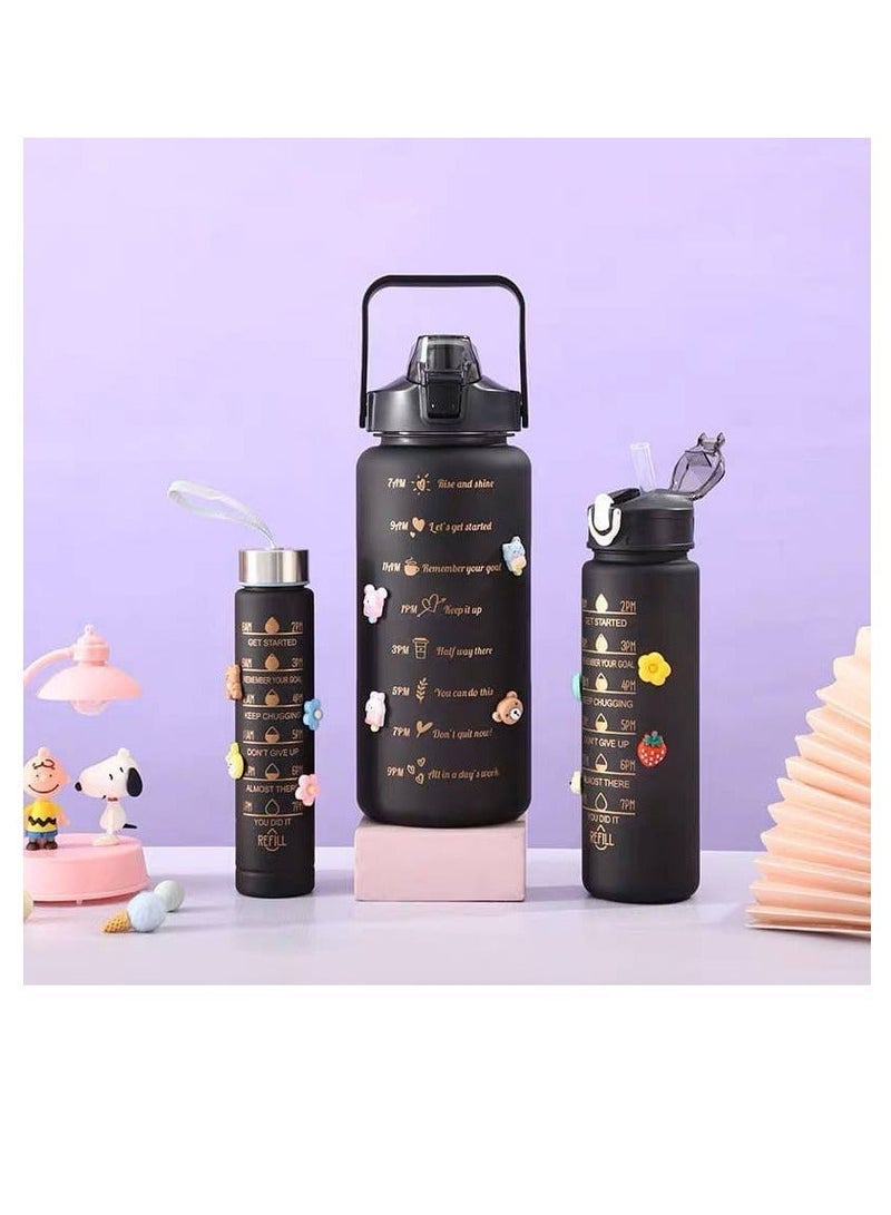 Digital sports water bottle 3 in 1, consisting of 3 bottles of different sizes, shock-resistant, BPA-free, with shalimo and stickers to put on the bottles - Image 3