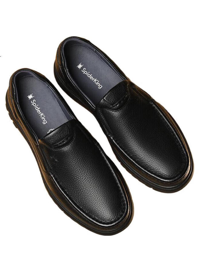 Spider King Business Casual Leather Shoes With Deer Skin Soft And Stylish Men'S Loafers 2Qa250146 Black 40 - Image 1
