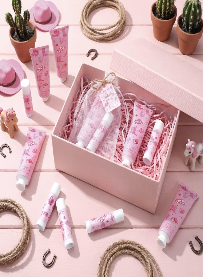 Dimsile 30 Sets Pink Cowgirl Hand Creams and Lip Balms Gift Bulk Western Bridal Shower Party Hand Lotion and Lip Balm First Rodeo Party Favors for Birthday Supplies - Image 2
