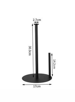 WAOKN Black Kitchen Paper Towel Holder for Kitchen Paper Towel Organization, One-hand Countertop Paper Towel Dispenser with Weighted Base  - Image 4