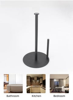 WAOKN Black Kitchen Paper Towel Holder for Kitchen Paper Towel Organization, One-hand Countertop Paper Towel Dispenser with Weighted Base  - Image 2