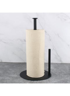 WAOKN Black Kitchen Paper Towel Holder for Kitchen Paper Towel Organization, One-hand Countertop Paper Towel Dispenser with Weighted Base  - Image 3