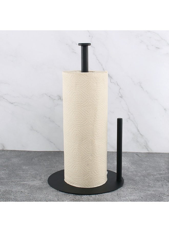 WAOKN Black Kitchen Paper Towel Holder for Kitchen Paper Towel Organization, One-hand Countertop Paper Towel Dispenser with Weighted Base  - Image 3