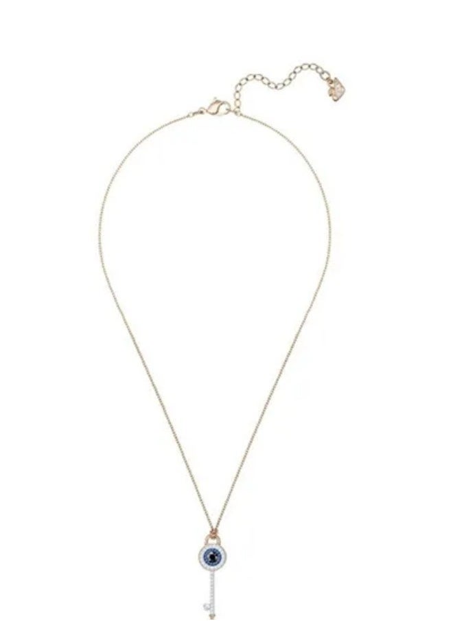 Generic Cystal Studded Eye Key Pendant Necklace  - Image 1