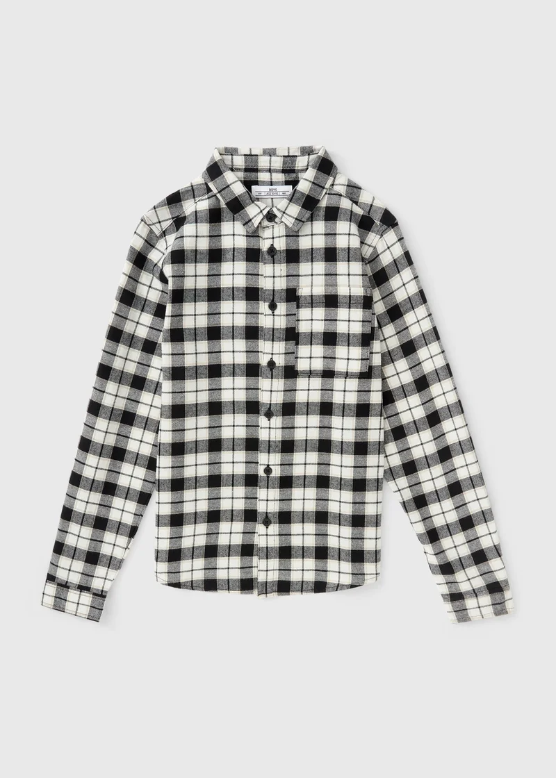 ماتلان Boys Black Check Shirt