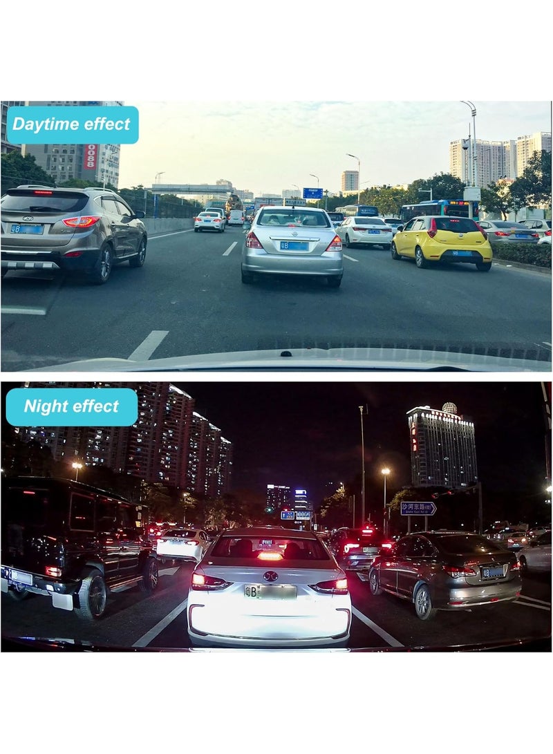 MUNTAQI Dash Cam Mirror Dash Camera – Dual Lens Front & Rear 1080P Full HD Car Driving Recorder, Wide-Angle Dashboard Camera, Video Recording, Parking Monitor, Night Vision, G-Sensor - Image 2