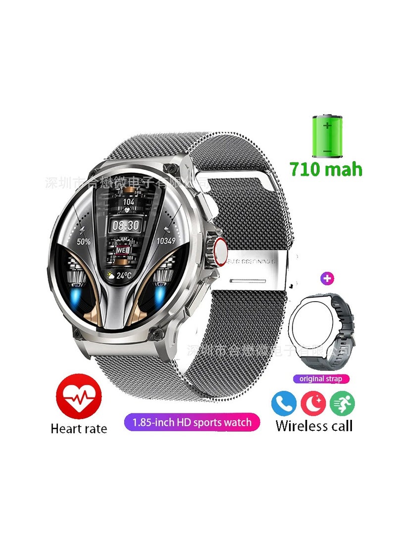 AROAQ - V69 Smart Watch Bluetooth Call 1.85 Inch Large Round Screen Heart Rate Blood Oxygen Multi-Sports v69 Smart Watch - Image 1