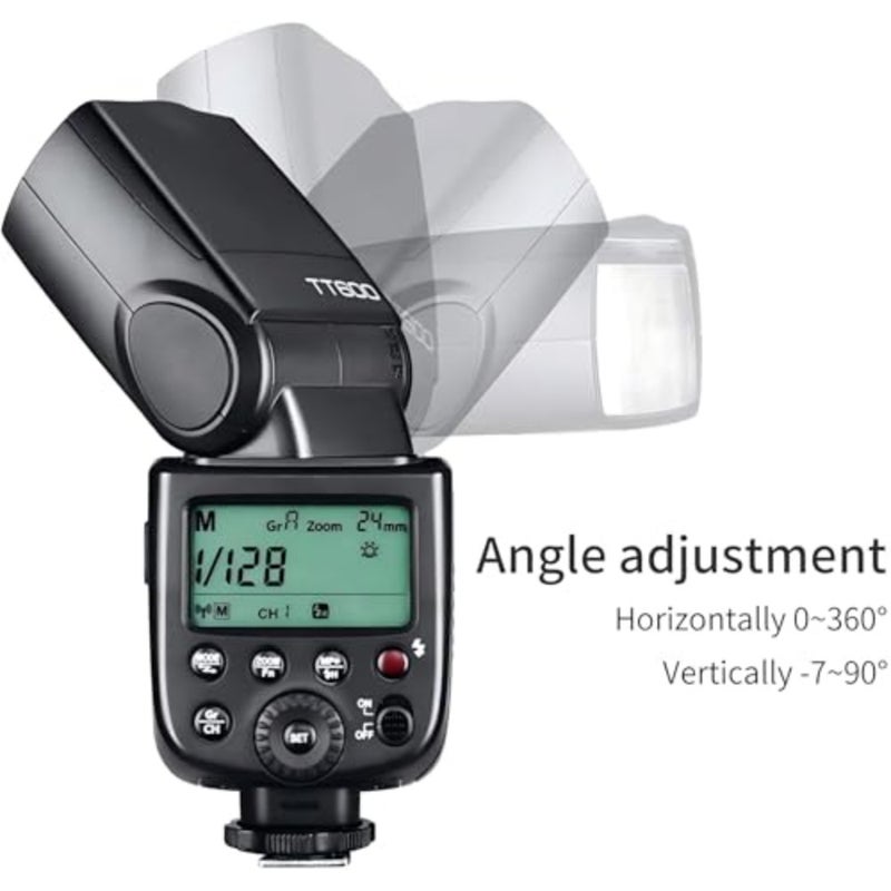 فلاش Speedlite مع ناقل حركة لاسلكي مدمج 2.4G لكاميرات Canon Nikon Pentax Olympus وغيرها من الكاميرات الرقمية مع Hotshoe القياسي - Image 3
