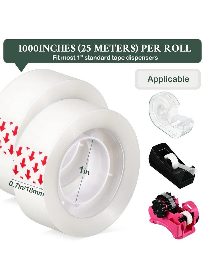 Yahenda - Invisible Tapes, 96 Rolls 0.75X1000 Inches Bopp Clear Tape For Office Home School Use, Matte Finish Tape Refill For Dispenser, Tapes For Correction And Labeling - Image 1