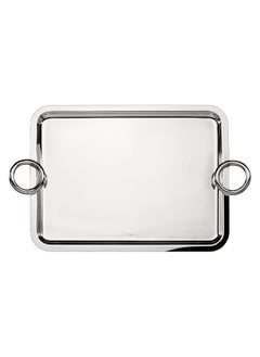 BLACKSTONE Stainless Steel Serving Tray with Round Handle Silver 56X40CM  - Image 5