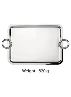 BLACKSTONE Stainless Steel Serving Tray with Round Handle Silver 56X40CM  - Image 4