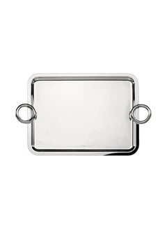 BLACKSTONE Stainless Steel Serving Tray with Round Handle Silver 56X40CM  - Image 2