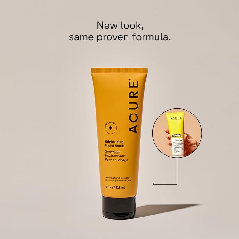ACURE Brightening Facial Scrub with Sea Kelp & French Green Clay - 118ml - Image 2