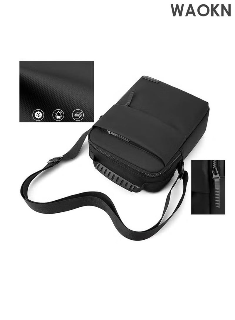 WAOKN Sling Bag for Men - Compact Crossbody Backpack with USB Charging Port - Waterproof Chest Shoulder Bag for Travel, Cycling, Business - Anti-Theft Daypack with Hidden Pockets (Black,) - Image 5