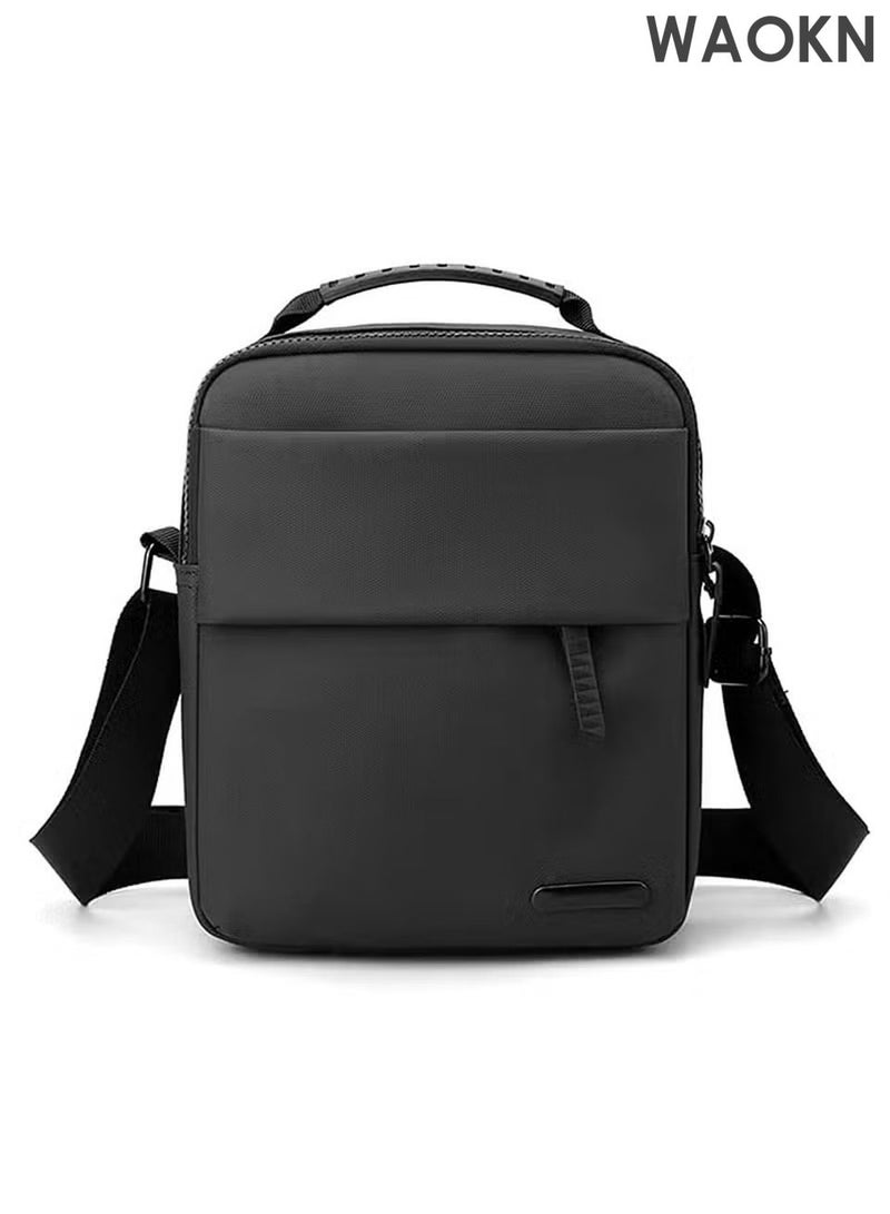 WAOKN Sling Bag for Men - Compact Crossbody Backpack with USB Charging Port - Waterproof Chest Shoulder Bag for Travel, Cycling, Business - Anti-Theft Daypack with Hidden Pockets (Black,) - Image 1