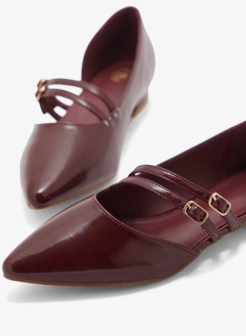 ELLA Pointed Toe Buckle Detail Pumps