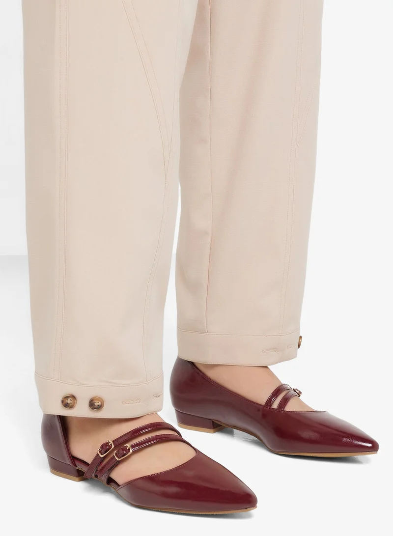 ELLA Pointed Toe Buckle Detail Pumps