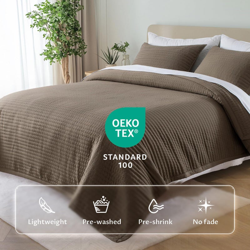KASENTEX Oversized King Quilt Set 112"x106" â€“ Soft Washed 3-Layer Lightweight California King Bedspread, Minimalist Nordic Design, All-Season Spring & Summer Quilt Set (1 Quilt + 2 Pillow Shams), Cub - Image 2