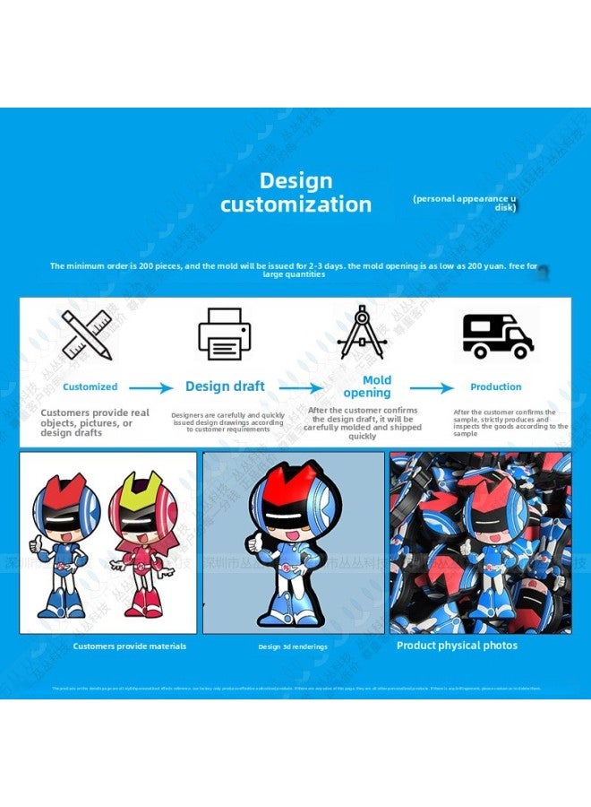 U Disk Custom Personalized Design Festival Celebration Gift Creative PVC Soft Glue Wedding Commemorative Cartoon Portable Disc-Color:The Above Should Be Confirmed After Inquiry Before Bidding-Capacity:Press Day Usb Flash Drive Custom Mold Opening - Image 2