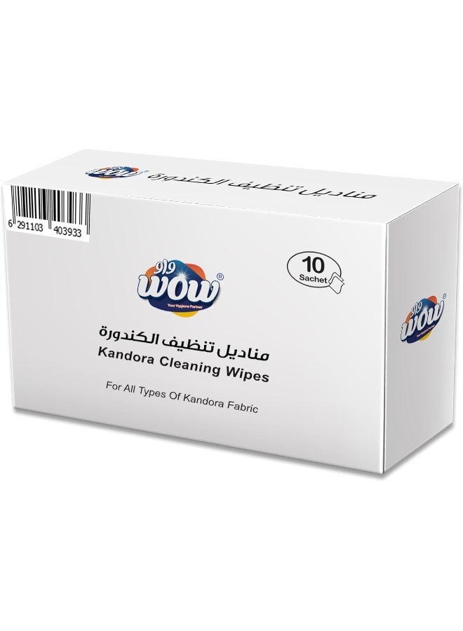WOW Instant Cleansing Kandoora Wipes - 10 Sachets - Image 1