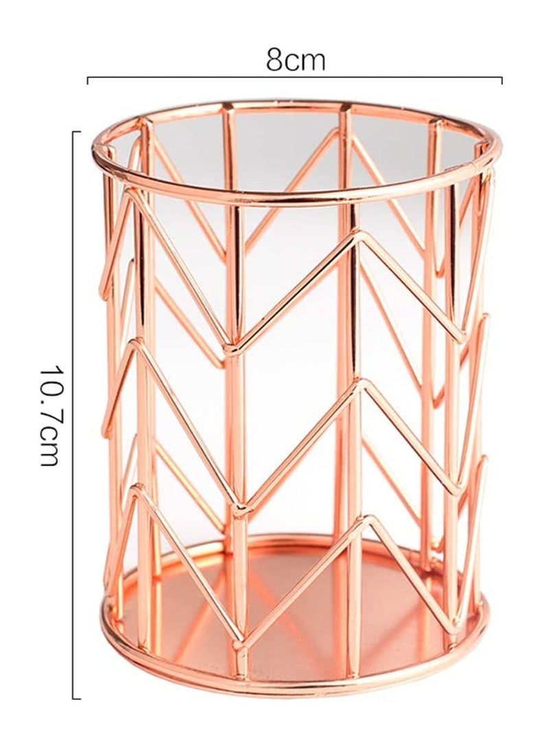 Y&D Pencil Pot Holder Metal, Pen for Desk, Makeup Brush Rose Gold Metal Wire Cup Holders, Organizer Classroom, Home and Office  - Image 5