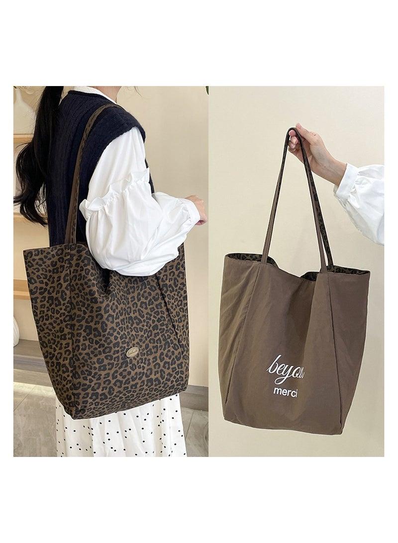 بي يو حقائب يد نسائية بحجم كبير، حقيبة كتف للشاطئ، قابلة للعكس مع وجهين، بسيطة للتسوق والعمل والسفر - Image 2