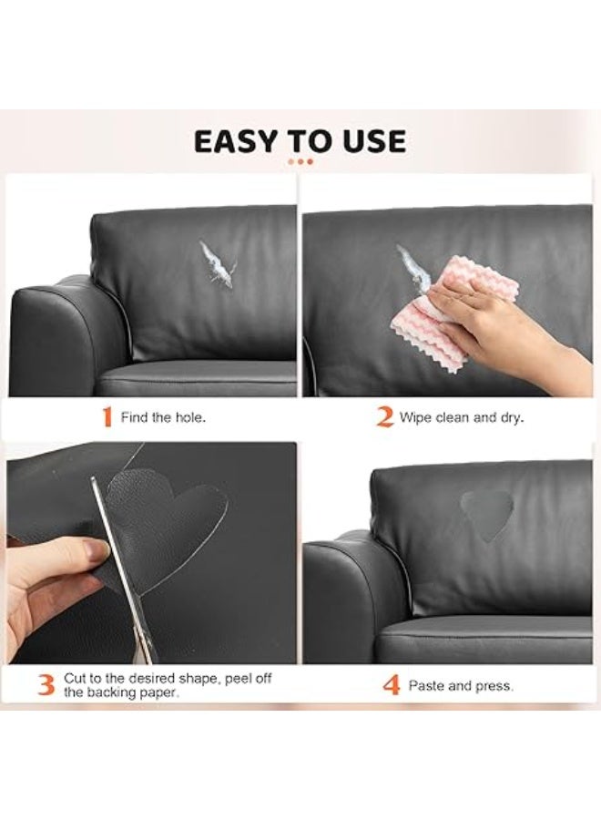 2 Pieces Leather Repair Kit for Furniture, 20×28cm Brown Leather Tape for Car Upholstery Seat Repair, Upgraded Self-Adhesive Fabric Leather Repair Patch for Motorcycle, Leather Couch Repair Patches - Image 3