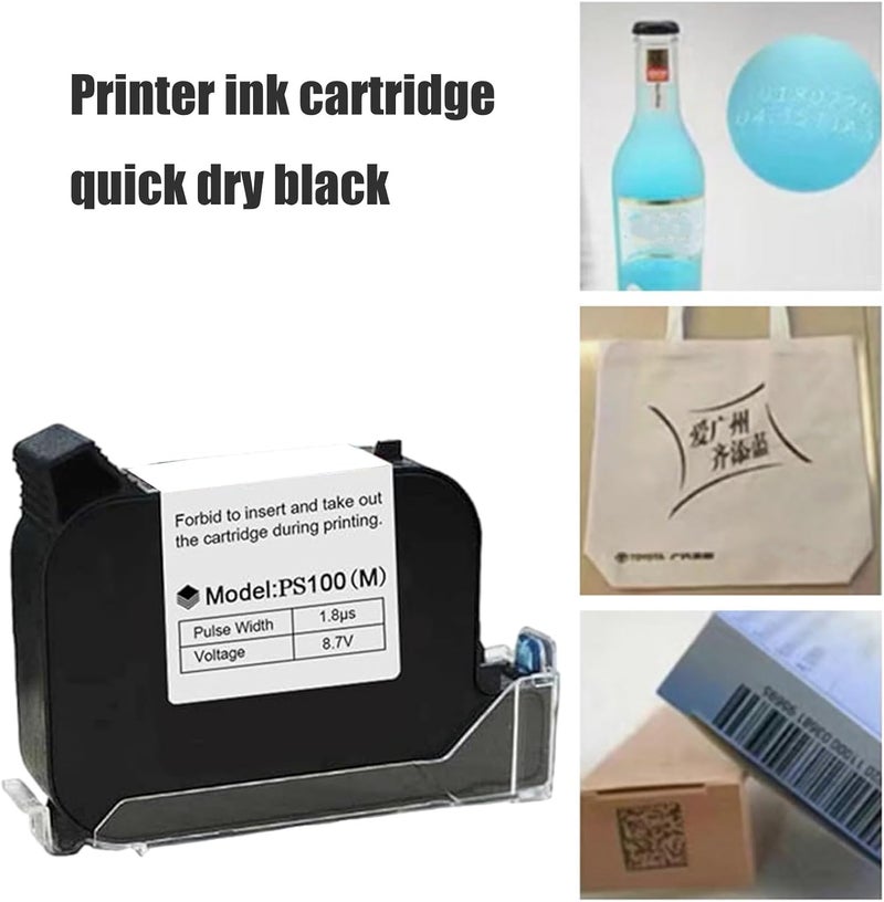Peiiwdc PS100 (M) Quick Dry Inkjet Cartridge for Handheld Inkjets Printer, Various Surfaces Application, Smooth Imaging Printing - Image 2