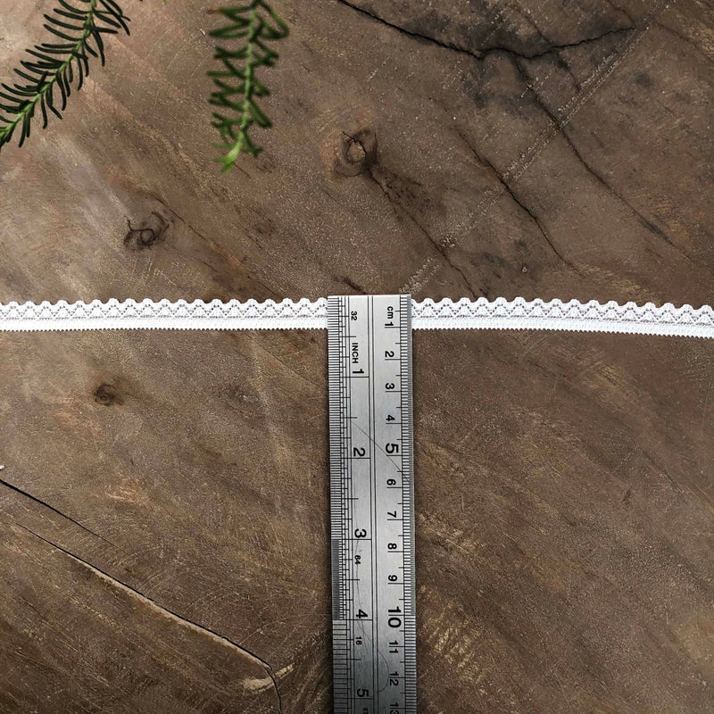 Yachirobi 1cm Lace Ribbon, 10 Yards Long White Stretch Lace Trim for Garment Sewing, lace Choker, Curtain Edge ornamnet, Decorative Ribbon for Your Sewing Projects. - Image 4