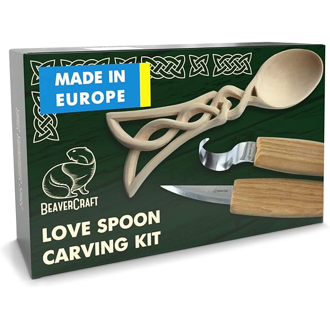 Wood Whittling Kit for Beginners DIY04 - Spoon Carving Kit - Wood Carving Whittling Hobby Kit for Adults and Teens - Wood Carving Hook Knife - Woodworking Tools - Spoon Carving Tools