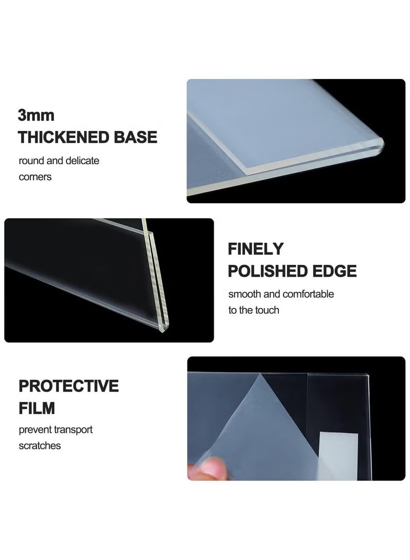 EMODA A4 Wall Acrylic Sign Holder 6 Pack – Perspex Wall Poster Display Frames with 3M Adhesive, No Drilling, Clear Menu, Memo, Document Holder for Office, Home, Store, Restaurant - Image 2