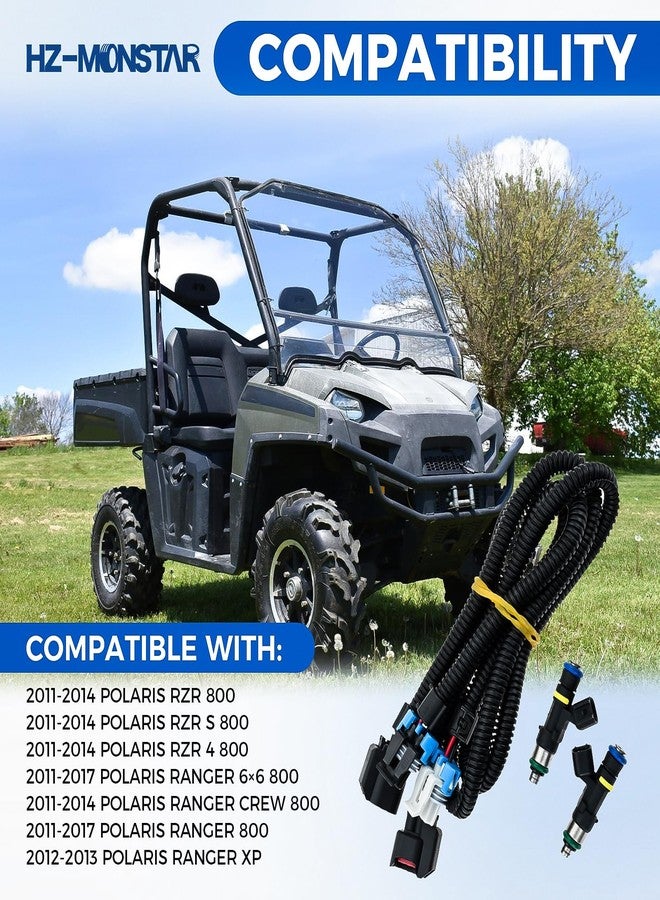 HZ-MONSTAR 2Pcs Fuel Injector Harness Set 0280158197 Compatible with 2011-2017 Polaris Ranger 800, 2010-2014 Ranger Crew 800, 2012-2013 Ranger XP 800, 2011-2013 RZR 800 Replace 1204318 1204319 - Image 2