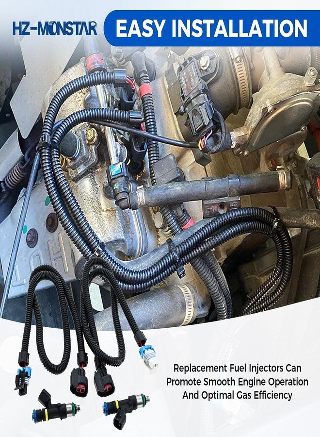 HZ-MONSTAR 2Pcs Fuel Injector Harness Set 0280158197 Compatible with 2011-2017 Polaris Ranger 800, 2010-2014 Ranger Crew 800, 2012-2013 Ranger XP 800, 2011-2013 RZR 800 Replace 1204318 1204319 - Image 4