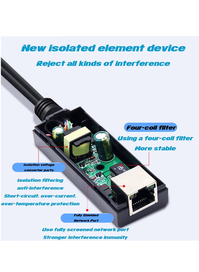 Excefore Gigabit PoE Splitter 12V 2A, with IEEE 802.3af/at Complian 10-100-1000Mbps Power Over Ethernet Splitter Adapter, for Security IP Camera, Voip Phone, AP, CCTV Surveillance - Image 4