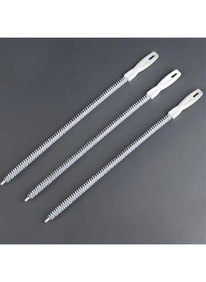 3pcs Heavy Duty Metal Drain Cleaning Tool Set Flexible Remover Brush - Image 1