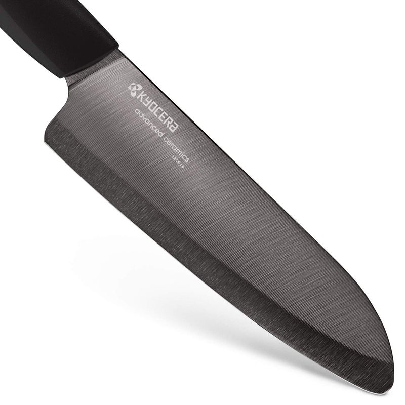 Kyocera Advanced Ceramic Revolution Series 6-inch, Chef's Santoku Knife, Black Blade - Image 2