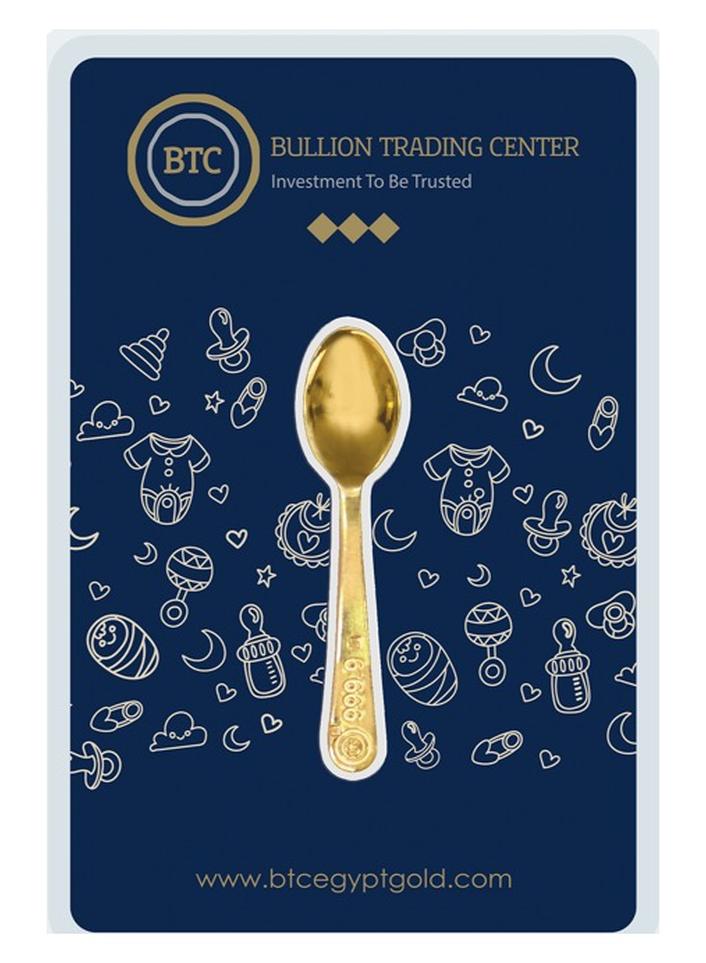 راك جولد -ملعقة ذهب عيار 24 قيراط 10 جرام من الذهب الخالص 999.9 نقاء - 10 جرام