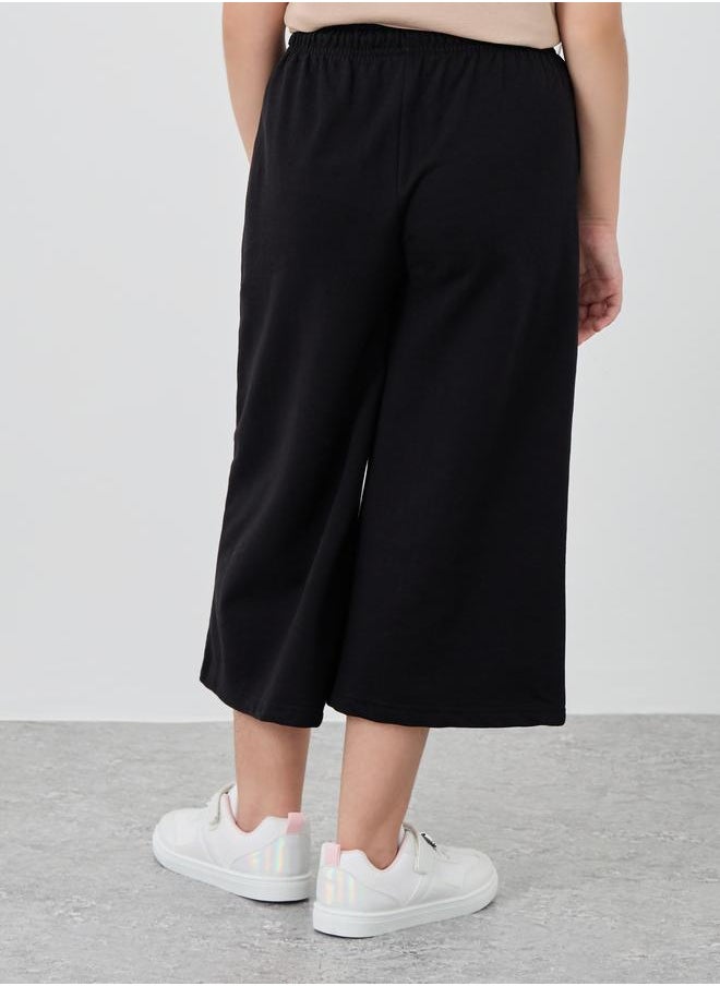 Styli Styli Girls Black Solid Pintuck Wide Leg Culottes  - Image 4